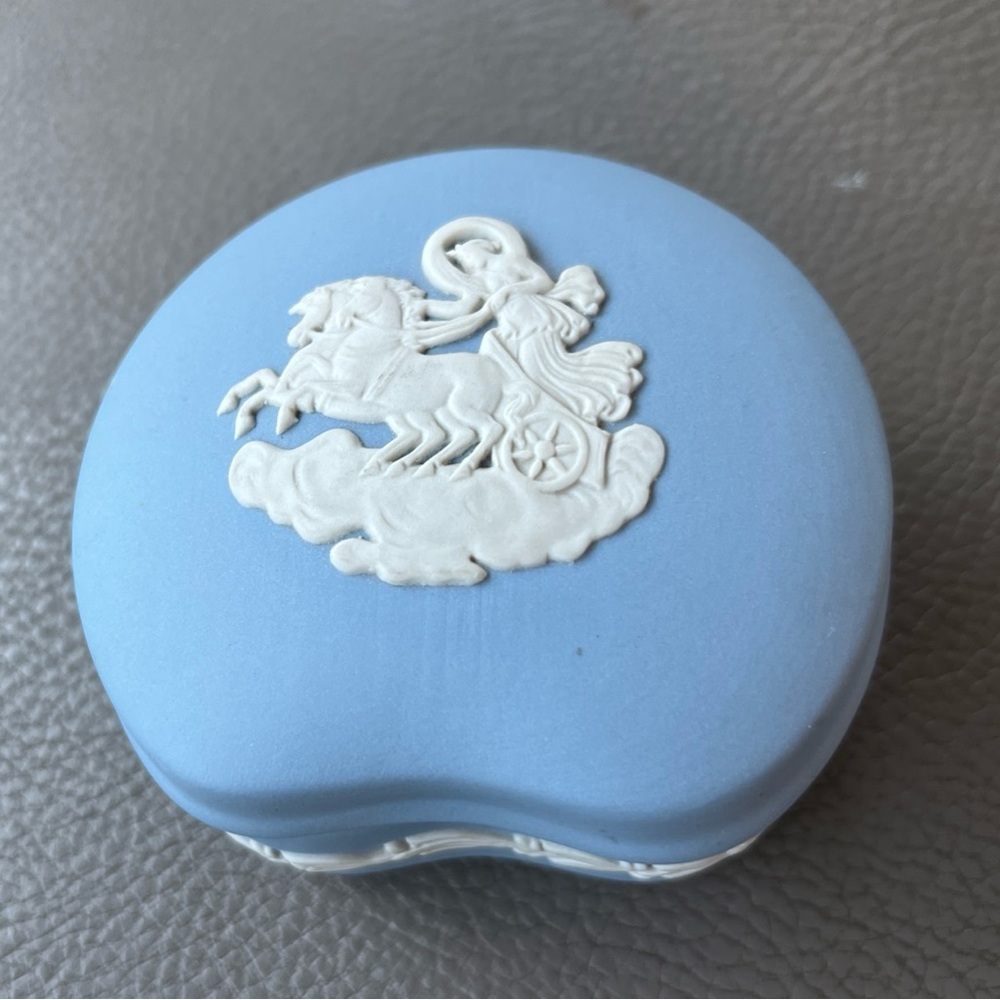 Wedgwood Blue and White Jasperware Trinket Box